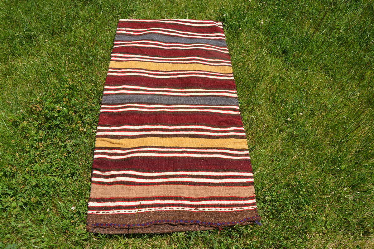 Morrocan Storage Rug, Kilim Rug, Oriental Rug, Handmade Rug, Home Decor Rug, Vintage Kilim Rug, Chuval Rug,     2.2 x 4.5 Feet LQ143
