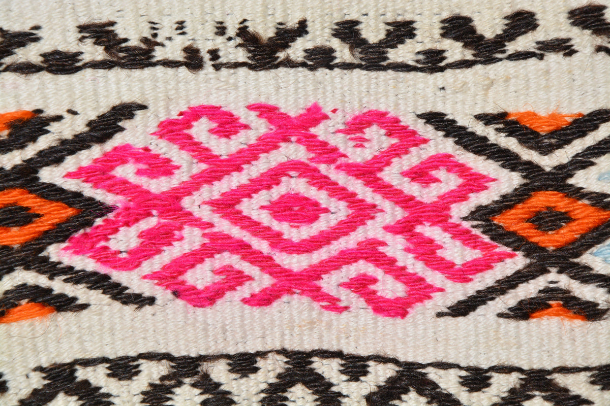 Pink Anatolian Rug, Moroccan Azilal Rug, White Storage Rug, White Rug, Old Rug, Turkey Rug, Blue Tribal Rug,        2.1 x 4.7 Feet LQ146