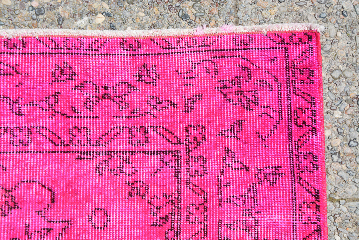 Pink Decorative Kilim Rug, Overdyed Kilim Rug, Oriental Rug, Nomadic Kilim Rug, Pink Turkish Rug, Pastel Kilim Rug,    5.4 x 9.0 Feet LQ022