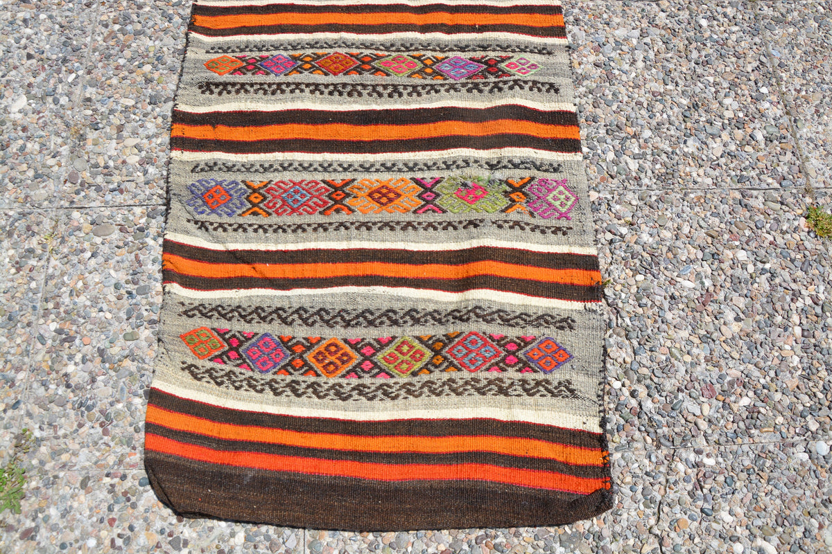 Oriental Rug, Vintage Rug, Oushak, Turkish Chuval Rug, Wall Hanging Rug, Small Area Rug, Tribal Turkish Rug,      2.1 x 4.8 Feet LQ175