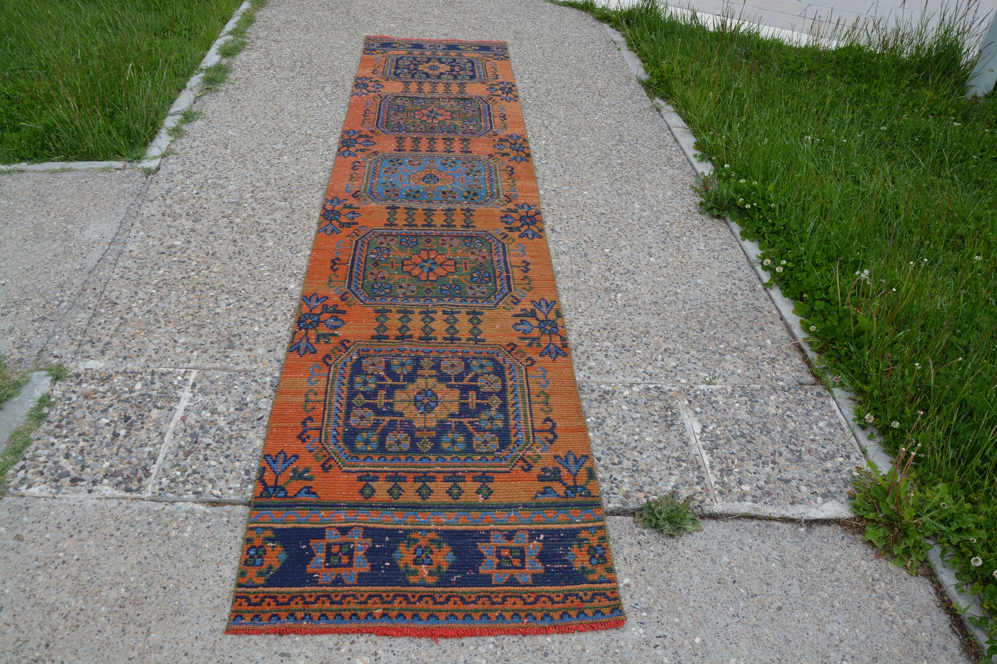 Turkish Runner Rug, Vintage Rug, Antique Rug, Oriental Vintage Rug, Kilim Rug, Turkish Rug Runner, Housewarming Gift,  2.3 x 10.8 Feet LQ266
