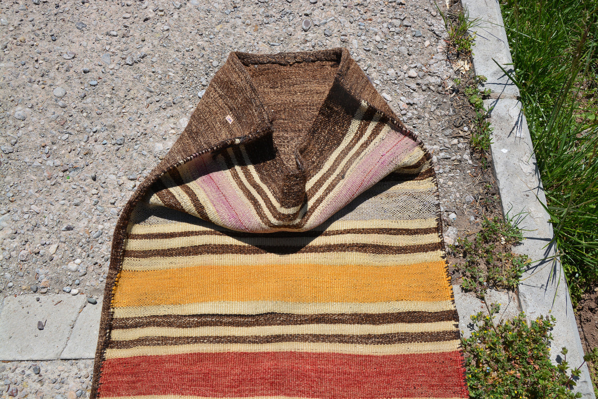 Chuval Turkey Rug, Small Vintage Rug, Colorful, Small Kilim, Kilim Rugs, Vintage Wool Tribal Rug, Persian Rug,   2.0 x 4.4 Feet LQ220
