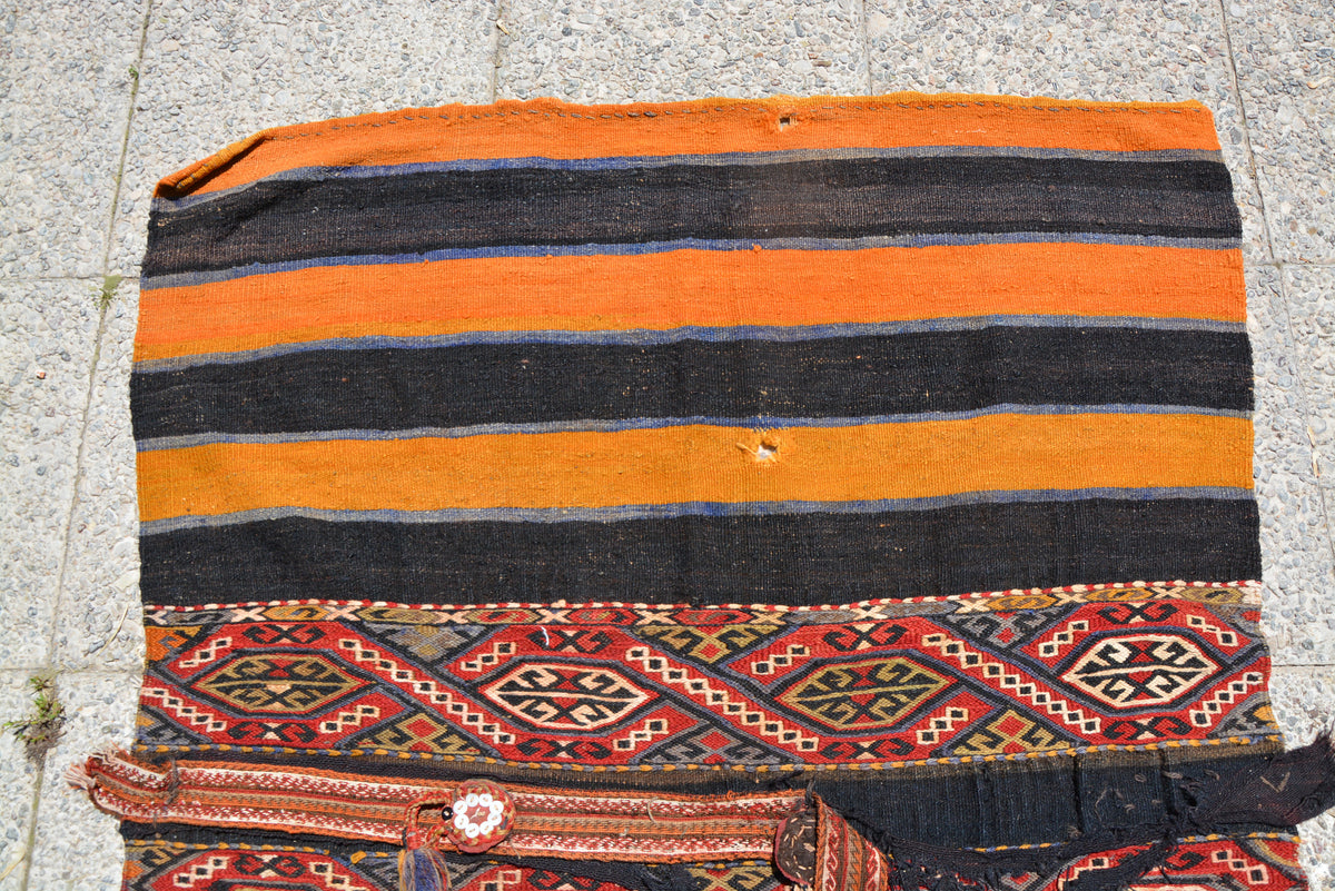 Turkish Rug, Antique Rug, Kilim Rug, Oriental Rug, Terracotta Rug, Oushak Rug, Orange Rug, Area Rug,  3.2 x 4.5 Feet LQ273