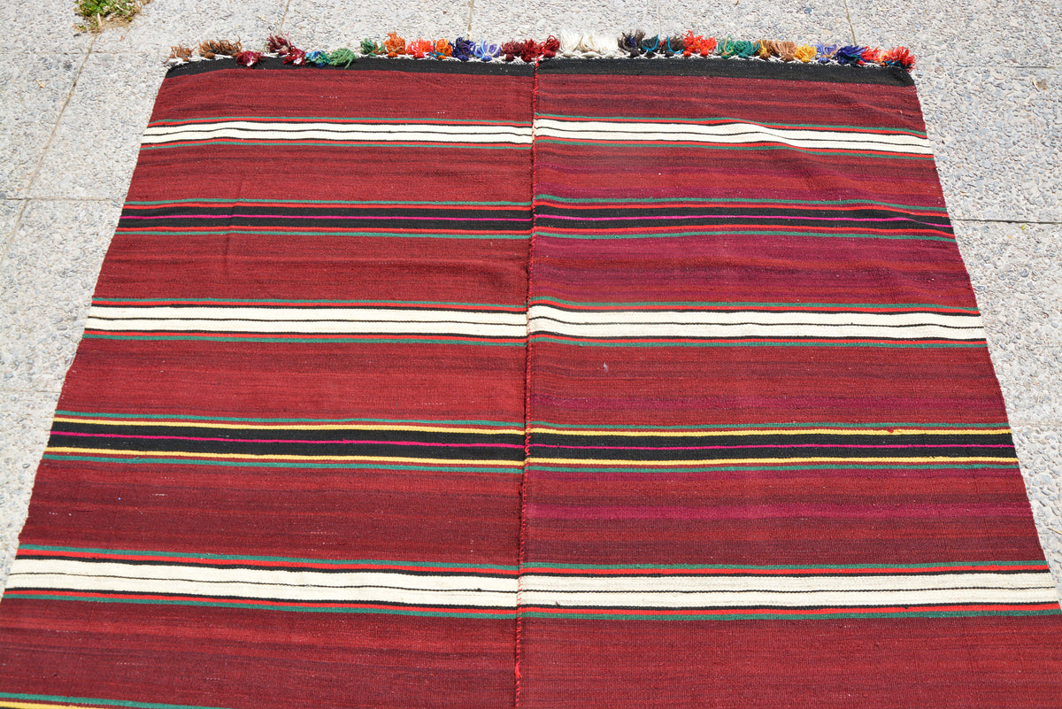 Red Oushak Rug 5x8, Pakistan Rug, Turkish Rug, Kilim Rug, Oriental Rug, Deco Rug Persian Rug, Turkish Vintage Rug,    4.9 x 8.2 Feet LQ336