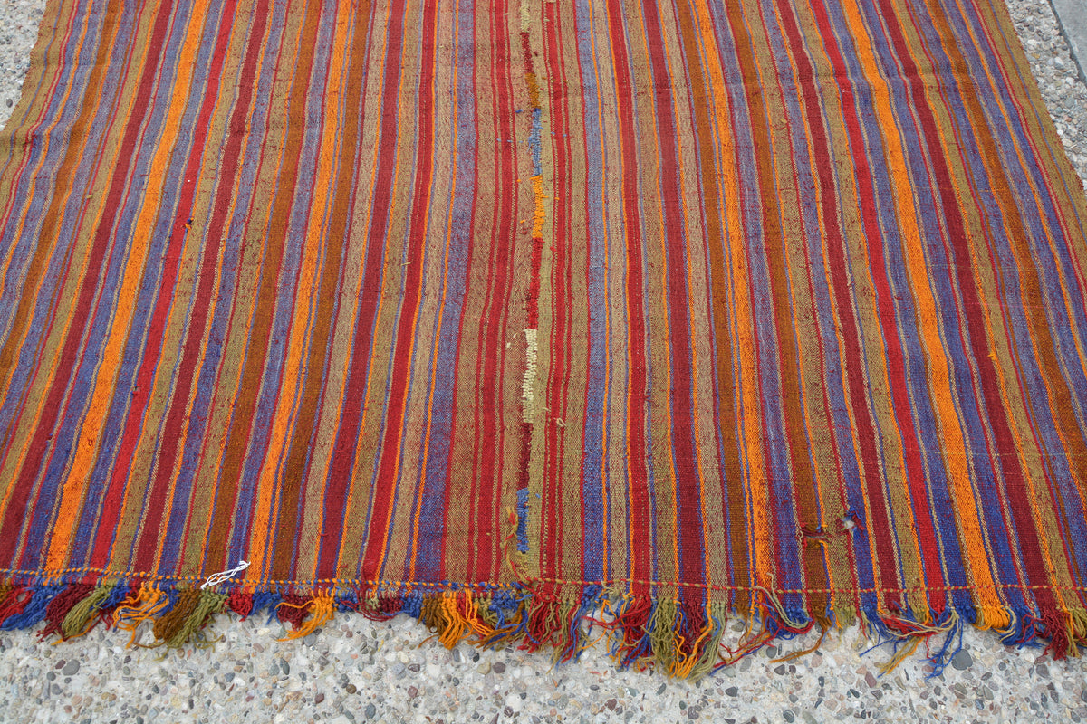 Turkish Kilim, Floor Rug, Bohemian Rug, Tribal Rug, Oushak Rug, Boho Rug, Decorative Rug, Wool Rug, Vintage Kilim Rug,  6.2 x 6.3 Feet LQ285