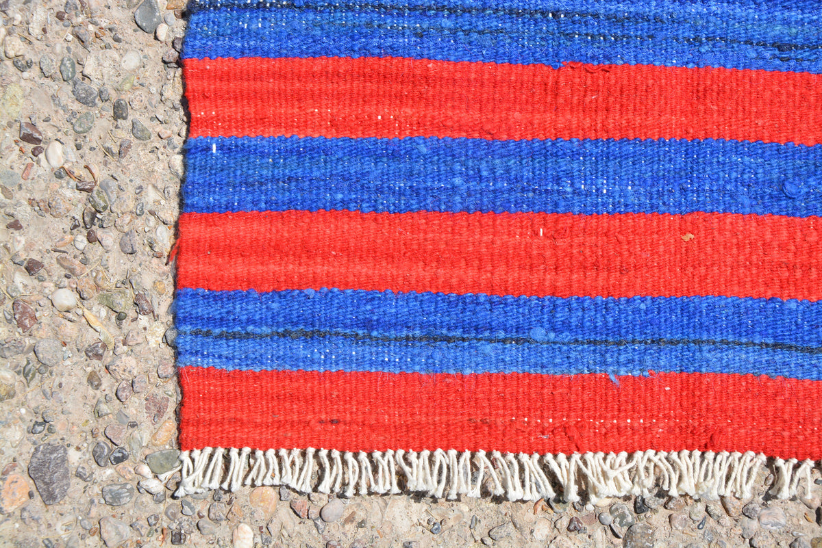 Striped Vintage Kilim Rug, Runner Saloon Rug, Floral Rug, Turkish Wool Rug, Orange Rug, Vintage Wool Rug,     2.1 x 9.8 Feet LQ386