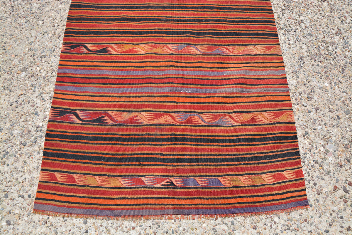 Large Kilim Rug, Colorful Rug, Antique Rug, Living Room Rug, Hand Woven Rug, Persian Rugs, Persian Oushak Rug,       3.7 x 10.1 Feet LQ339