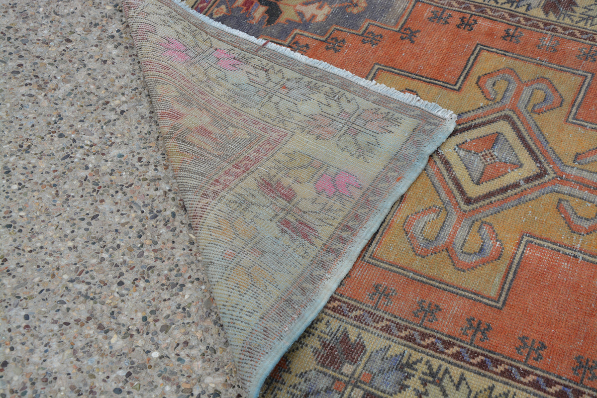 Antique Tribal Rug, Kilim  Berber Carpet, Vintage Morrocan Rug, Boujad Rug, Bohemian Rug, Boucherouite Rug,   4.5 x 8.3 Feet LQ355