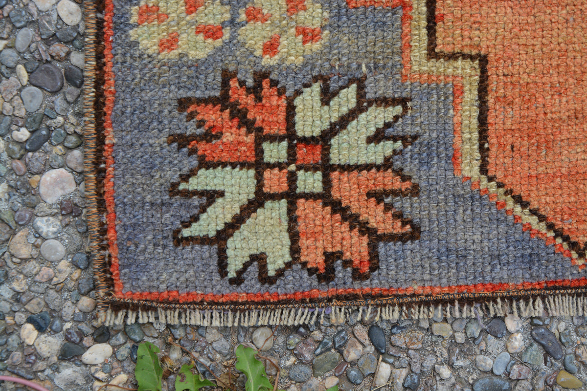 Small Berber Carpets, Turkish Rug, Morrocan Runner Rug, Authentic Rug, Orange Morrocan Rug, Orange And Blue Rug,      1.8 x 3.4 Feet LQ361