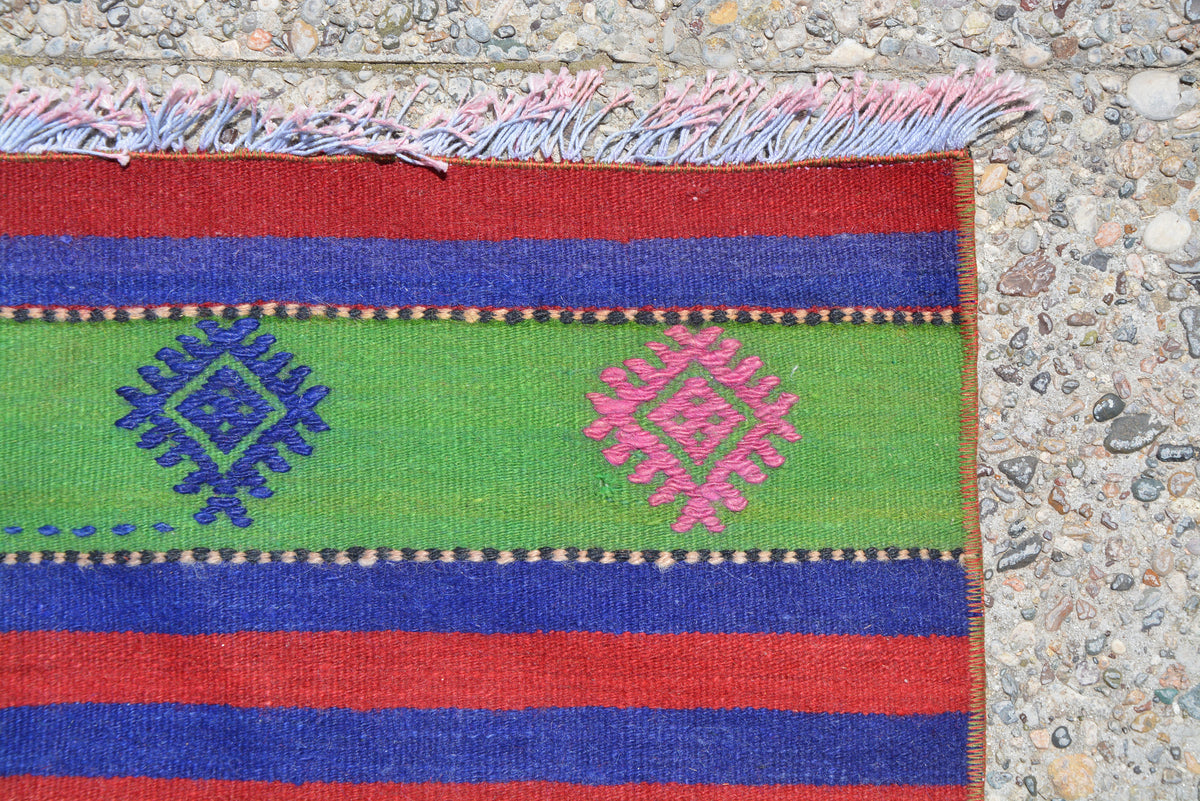 Colorful  Oriental Rug, Accent Faded Color Rug, Kilim Rug, Turkish Rug Kilim, Decorative Home Rug,        4.5 x 7.9 Feet LQ407