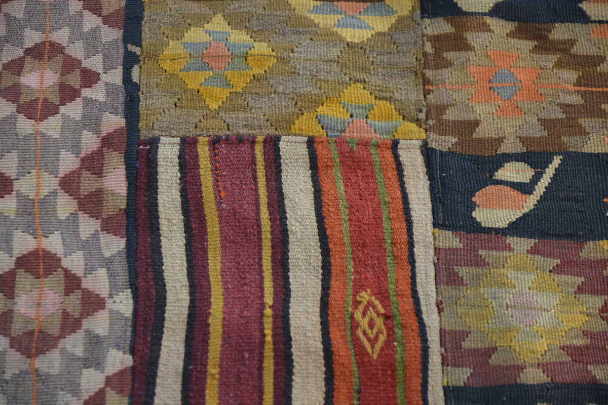 Cotton Wool Wall Hanging Rug, 2 X 3 Storage Rug, Turkish Vintage  Red Oushak Rug, Beige Rug, Pastel Rug,   2.1 x 3.2 Feet LQ465