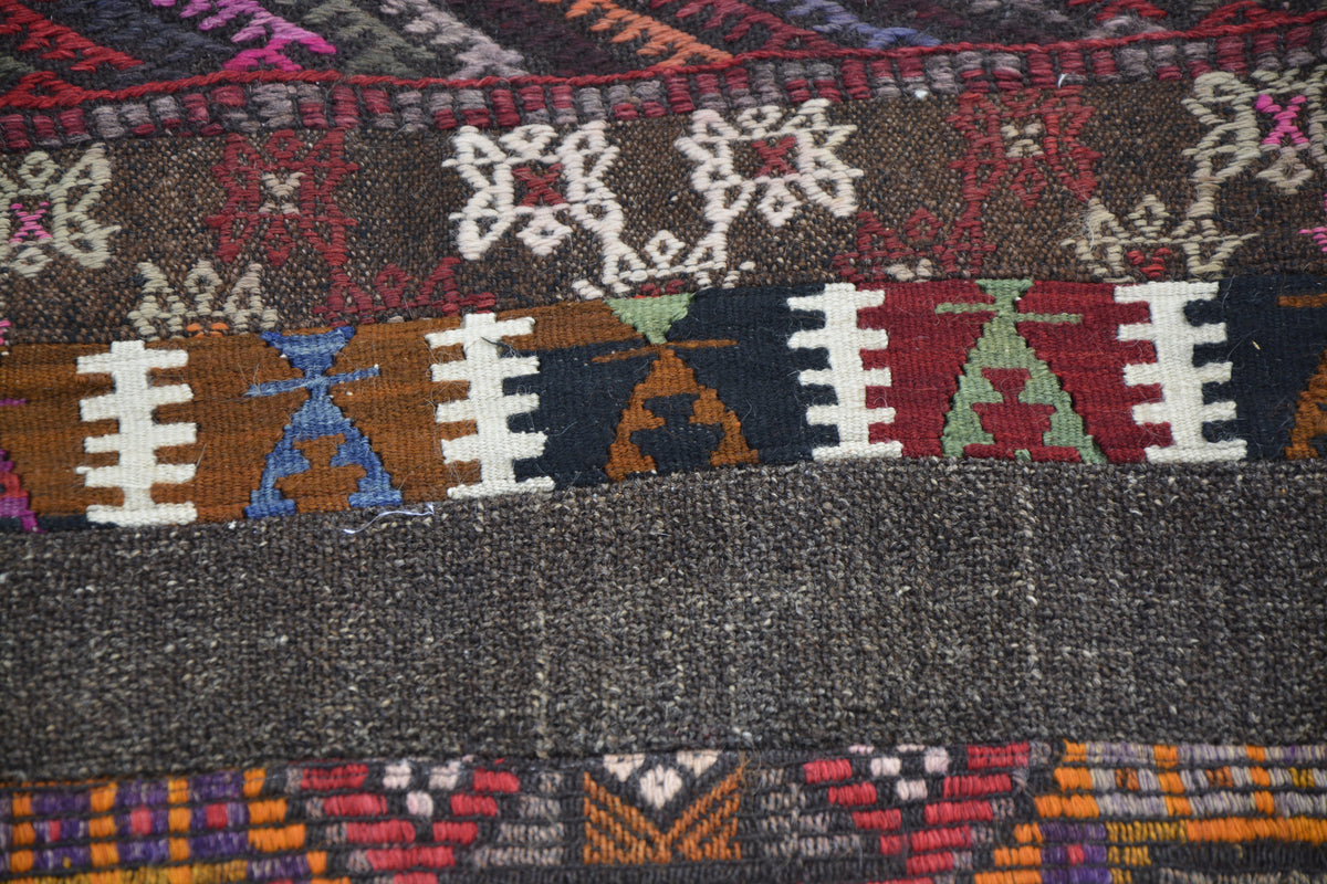 Oriental Large Cushion Cover, Turkish Oriental Kilim Bag, Old Kilim Pouf, Tribal Pouf, Bohemian Ethnic Pouf,          1.8 x 2.9 Feet LQ503