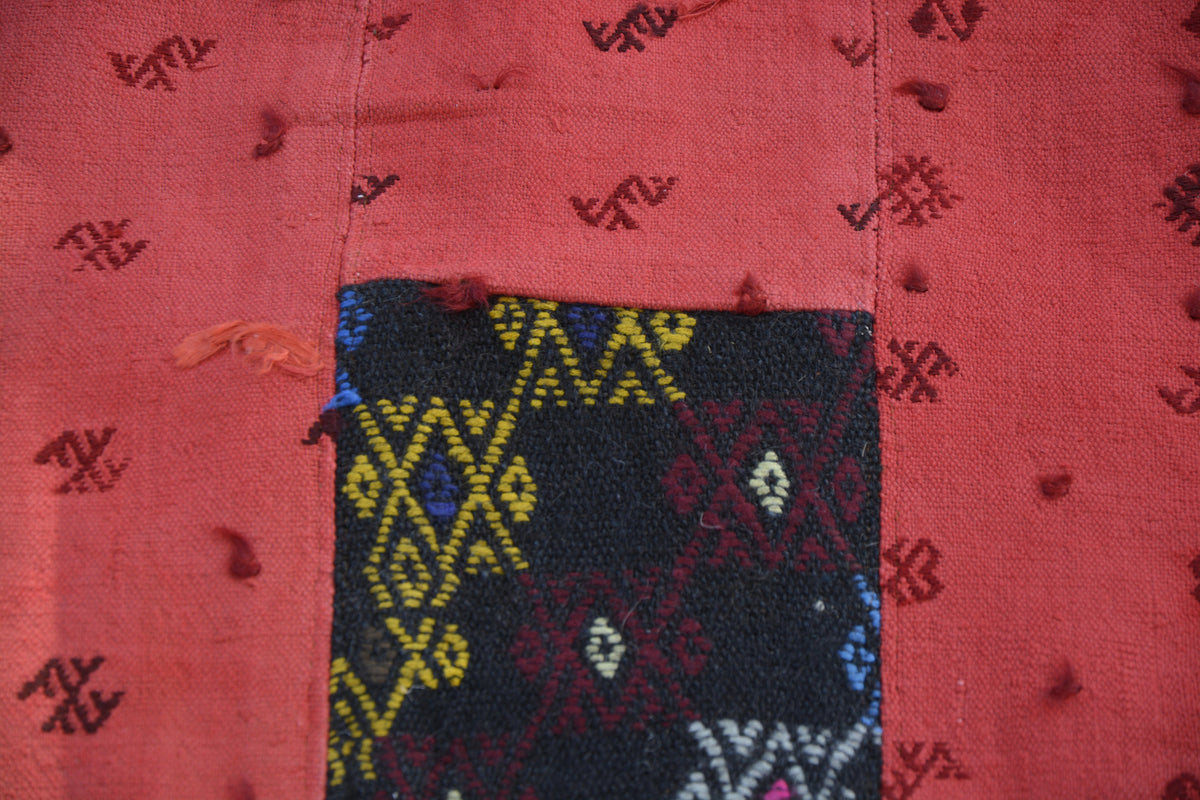 Hand knotted Wall Hanging Rug, Turkish Vintage  Aztec Rug, Distressed Chuval, Kilim Nomadic Home Decor Rug,        2.0 x 3.1 Feet LQ462